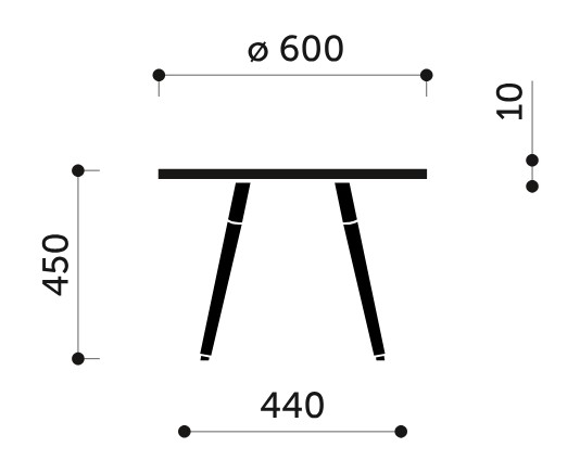 schwer entflammbarer Beistelltisch Lund Abmessungen