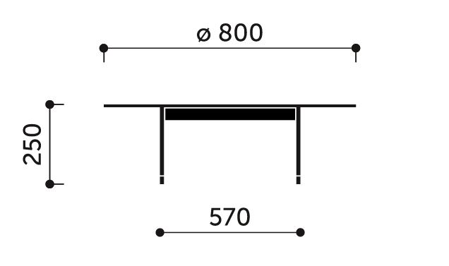 Abmessungen für Couchtisch Umea nicht brennbar