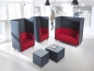 Preview: Hockertisch Tumba mit Glasplate eckig 540mm x 540mm