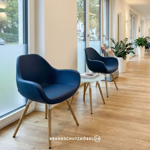 Preview: Schwer entflammbarer Stuhl Lund (zertifiziert nach DIN66084 P-a) Wartezimmer Arztpraxis