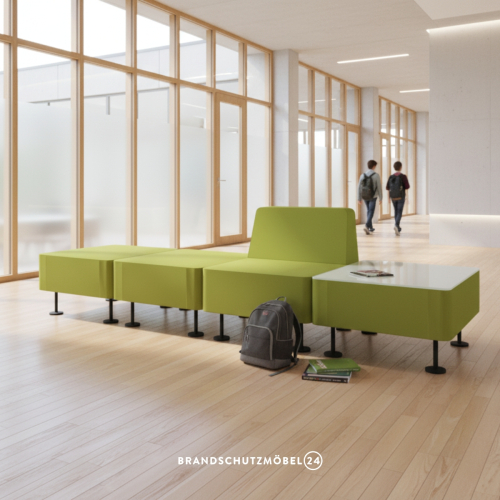 Preview: schwer-entflammbare-sitzbank-b1-schule-flur