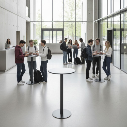 Preview: Öffentliche Einrichtung Stehtisch schwer entflammbar Brandschutz