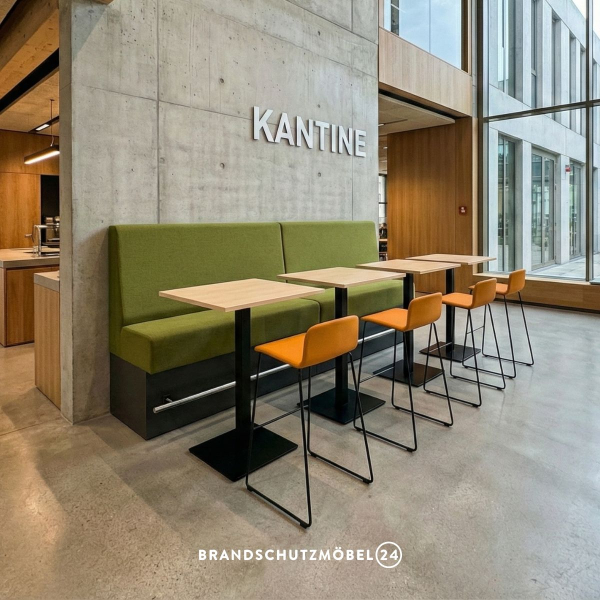 schwer entflammbare Hochbank B1 / DIN 66084 P-a zertifiziert - ideal für Kantine, Gasto und Bistro Bereiche