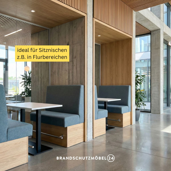 Schwer entflammbare Hochbank ideal für Nischen z.B. in Flur- und Fluchtbereichen